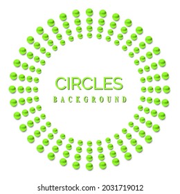 Green luxury background with 3D beads. Vector illustration.