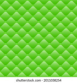 Green luxury background with beads and rhombuses. Seamless vector illustration. 