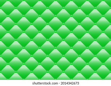 Green luxury background with beads and rhombuses. Seamless vector illustration. 