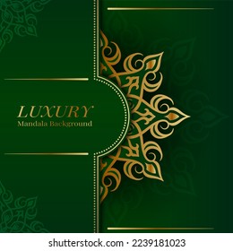 green luxury background, with mandala ornament