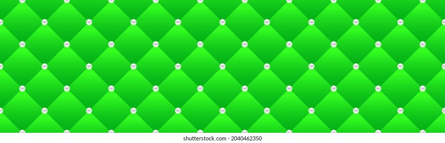 Green luxury background with pearls and rhombuses. Vector illustration. 