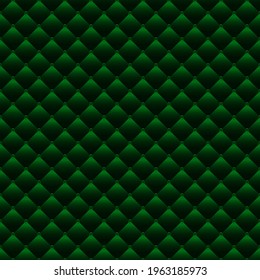 Green luxury background with small beads and rhombuses. Seamless vector illustration. 
