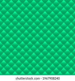 Green luxury background with small beads and rhombuses. Seamless vector illustration. 