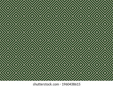Green luxury background with small pearls and rhombuses. Seamless vector illustration. 