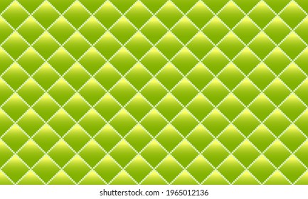 Green luxury background with small pearls and rhombuses. Seamless vector illustration. 