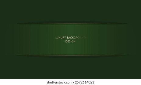 Green luxury background vector design. Green background with shiny gold line. Suit for banner, backdrop, business card, product promotion, VIP invitation, etc.