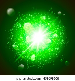 Green luxury dust vector firework explosion