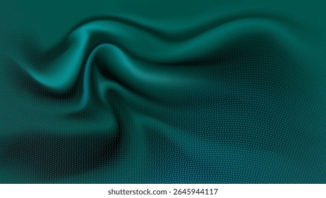 Green luxury silk satin vector illustration organic shapes gradient and smooth background