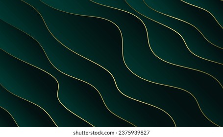 El fondo de las olas de lujo verde. Concepto de estilo elegante. Ilustración vectorial.