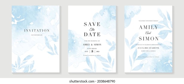 Green luxury wedding invitation card background  with golden line art flower and botanical leaves, Organic shapes, Watercolor. Abstract art background vector design for wedding and vip cover template.