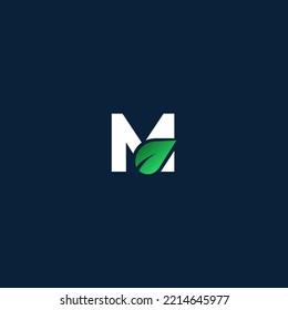 Elementos de plantilla de diseño del logotipo de la letra M verde. Logo de la letra digital abstracta moderna. Ilustración vectorial.