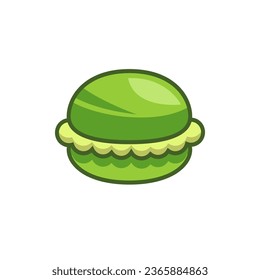 Green macaroon icon. Vector illustration 