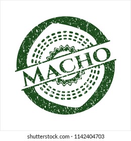 Green Macho grunge style stamp