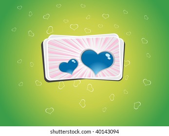 green macro shape background with card illustration