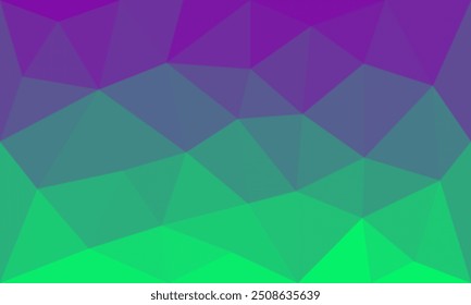 Green and magenta gradient in abstract flat polygon background texture. modern mosaic illustration with triangle shape pattern elements for display, business, website, advertising, display, idea