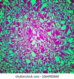 Green magenta mosaic pattern. Splinters broken glass effect. Bright abstract vector background. Easy to edit design template for your artworks.