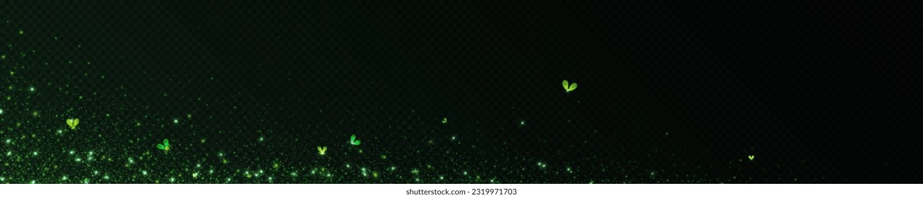 Green magic firefly bug light glow vector effect. Glowworm dust spell fairy tale shine isolated on black transparent background. Insect spark particle with stardust fantasy illustration below design