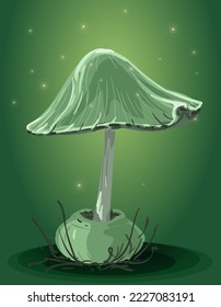 Setas mágicas verdes en un fondo verde oscuro