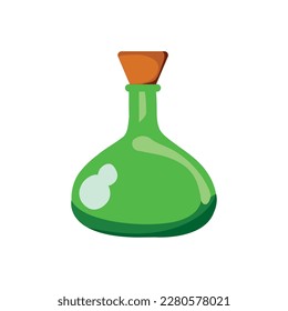 poción mágica verde sobre blanco