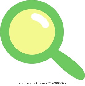 Green magnifier, illustration, vector, on a white background.