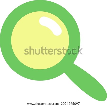 Green magnifier, illustration, vector, on a white background.