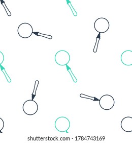 Green Magnifying glass icon isolated seamless pattern on white background. Search, focus, zoom, business symbol. Vector.