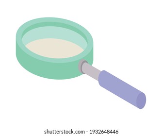 green magnifying glass isolated icon