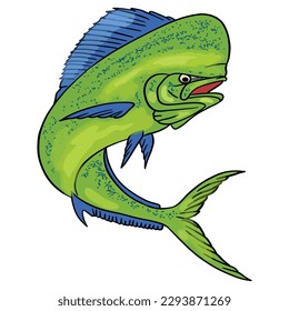 Green Mahi fish ,good for graphic design resources, posters, banners, templates, prints, coloring books and more.