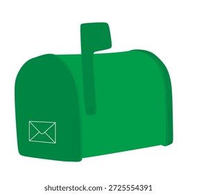 Grüner Briefkasten. Vektorgrafik
