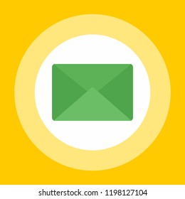 Green mail icon. Flat illustration of green mail vector icon for web design