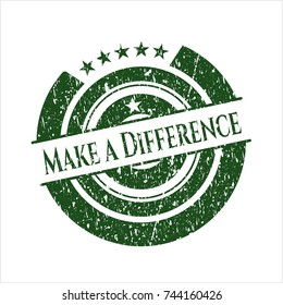 Green Make a Difference distress rubber stamp
