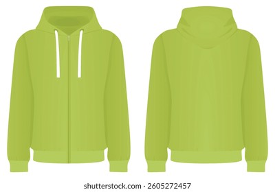 Green male hoodie. vector illustration