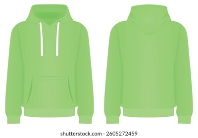 Green male hoodie. vector illustration