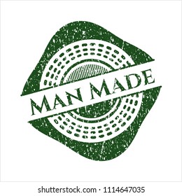 Green Man Made distressed rubber grunge stamp