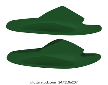 Green man slippers. vector illustration