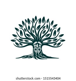 Green Man Tree Illustration Vector