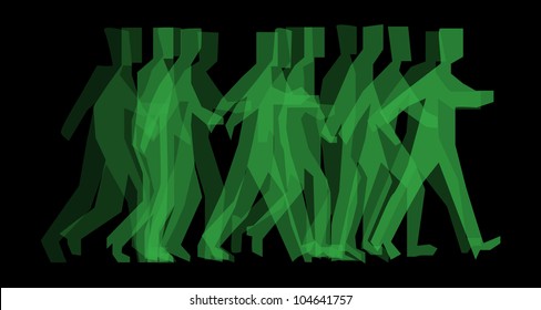 green man walking sequence