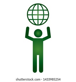 green man world eco friendly environment vector illustration