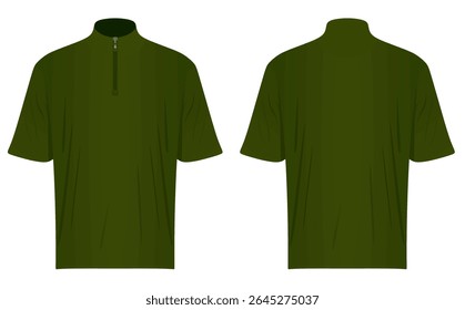 Green man zip top t shirt. vector illustration	