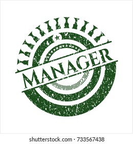 Green Manager distressed grunge stamp