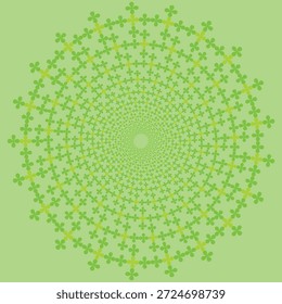 Diseño de Mandala Verde con   Fondo verde
