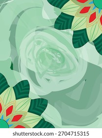 Diseños de mandala verde con espacio de copia, color de lujo, detalles intrincados, Vector en múltiples fondos de color para la cubierta