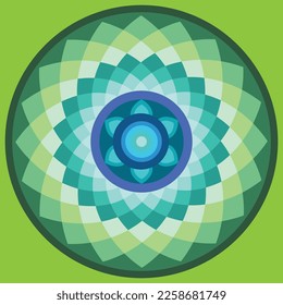 green mandala, Mandala geometric round ornament,, circular abstract pattern. Hand drawn decorative vector design element