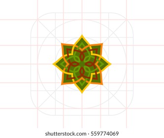 Green mandala icon