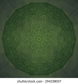 Green mandala ornament background