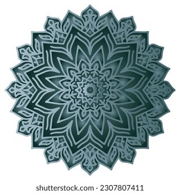 Grünes Mandala-Muster abstrakte Blumenverzierungen