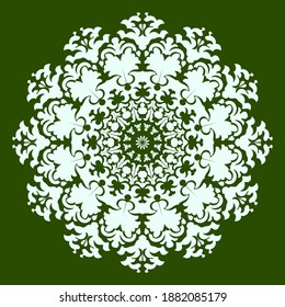 grünes Mandala mit kleinen Mustern für Design