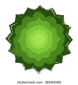 Green mandala. Vector illustration.