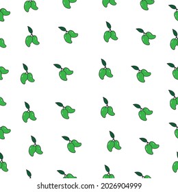 patrón transparente con ilustración de hoja verde sobre fondo blanco. vector dibujado a mano. 