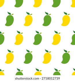 grüne Mango und gelbe Mango nahtlose Muster Design